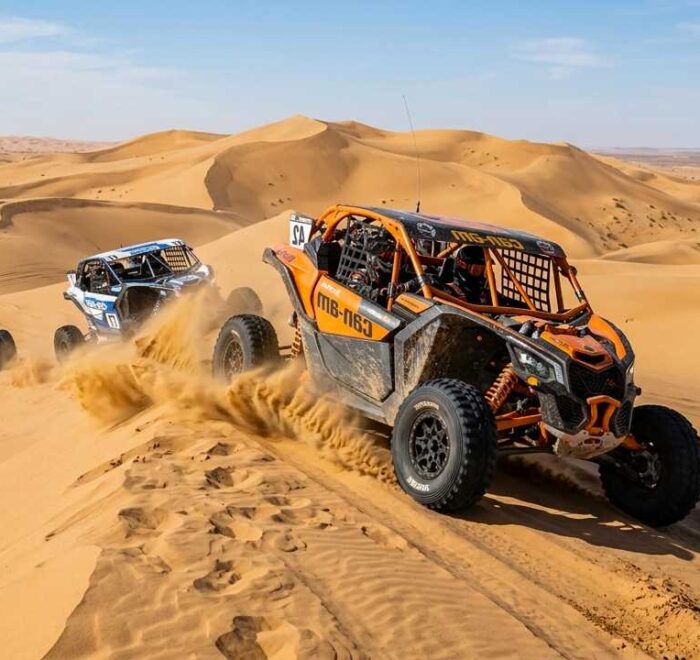 Maverick Can-am xs convoy dune bashing in Dubai