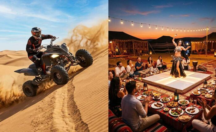 Quad Biking on sand dinner in the desert belly dance 1
