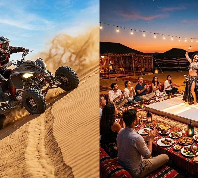 Quad Biking on sand dinner in the desert belly dance 1