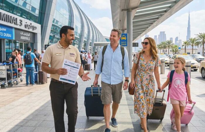 tour guide taking family out on a 6 hours dubai layover tour